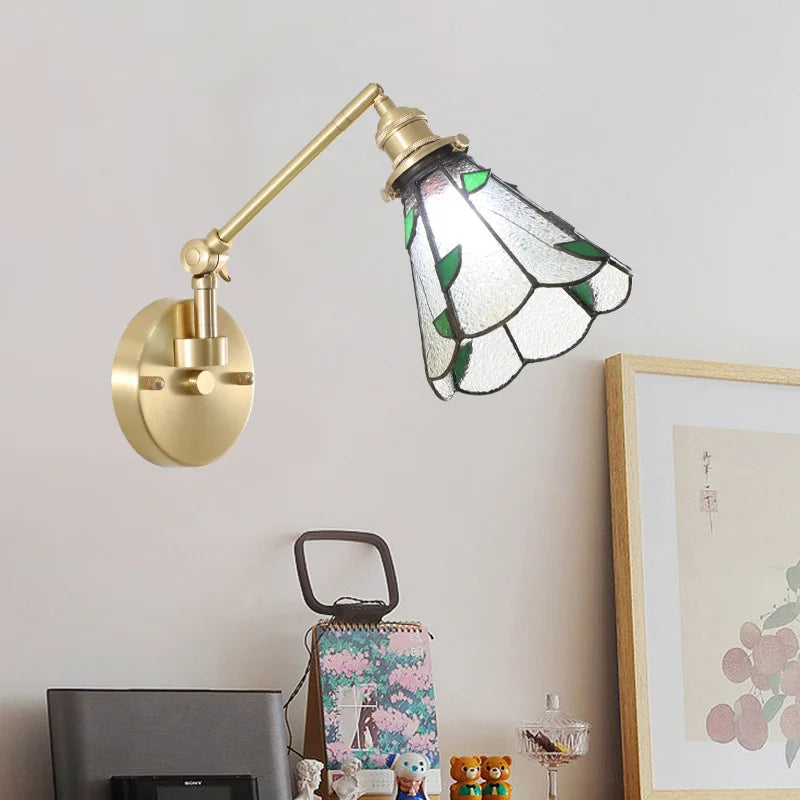 Afralia™ Nordic Glass LED Wall Lamp Mirror Loft Stairs Living Room Bedside Night Light