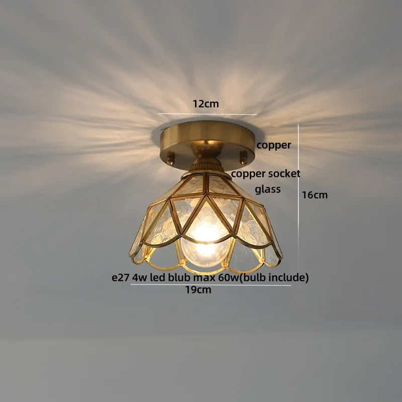 Amber Glass LED Ceiling Lights Modern Nordic Kitchen Living Room Lighting