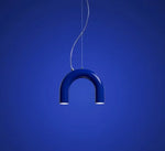 Blue Metal Arch Chandelier Pendant Light - Modern Design for Home Décor