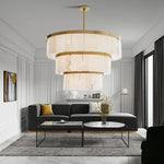 Round Marble Chandelier Ceiling Light Fixture for Kitchen Dining Room