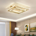 Crystal LED Ceiling Chandelier: Smart Dimmable Bedroom Lighting Fixture