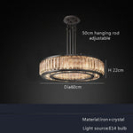 Gold Crystal Ceiling Chandelier LED Light Fixture for Luxury Home Decor