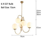 Glass Balls Chandelier Pendant Light for Living Dining Room