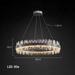 Luxury LED Chandelier Black Crystal Modern Suspension Island Dining Lamp