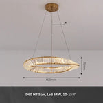 Gold Metal LED Dimmable Ceiling Light with K9 Crystals