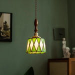 Afralia™ Green Glass LED Pendant Lights American Vintage Hanging Lamp