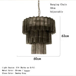 Vintage Smoke Gray Glass Chandelier