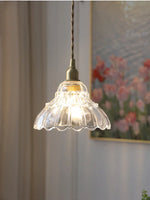 Brass Glass Pendant Light - Luxury Minimalist LED Nordic Flower Restaurant Lamp