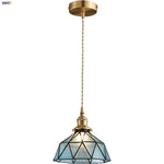 Blue Glass LED Pendant Light Fixture - Nordic Modern Hang Lamp