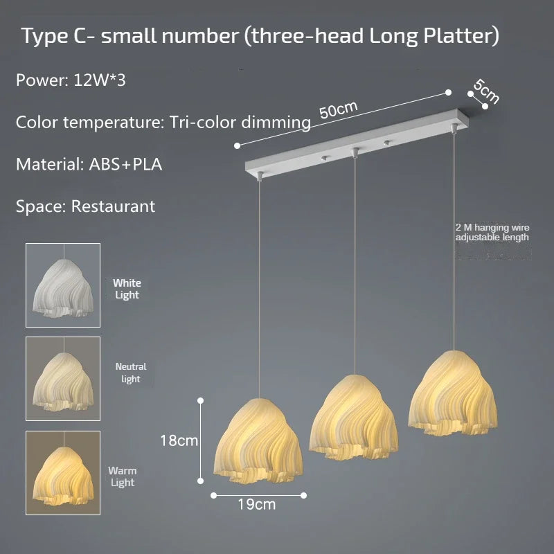 Modern 3D Printing Ceiling Chandelier for Home Dining Room Bedroom Decor