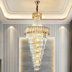 Elegant Crystal Chandelier for Duplex Spiral Staircase and Living Room