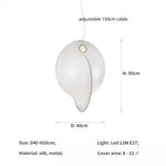 Nordic Silk Chandelier Pendant Lights for Foyer Bedroom Bar, LED Droplight Fixtures