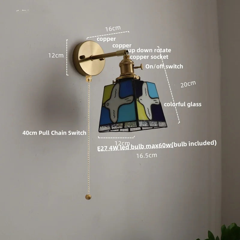 Peace Pigeon Tiffany Style LED Wall Lamp