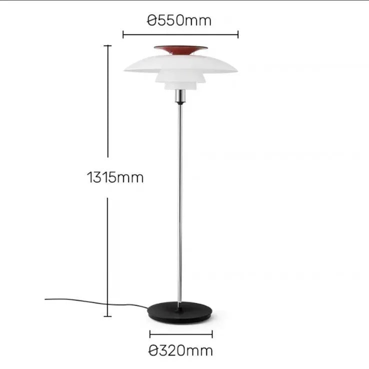 Nordic Metal Glass Floor Lamp with E27 Bulb