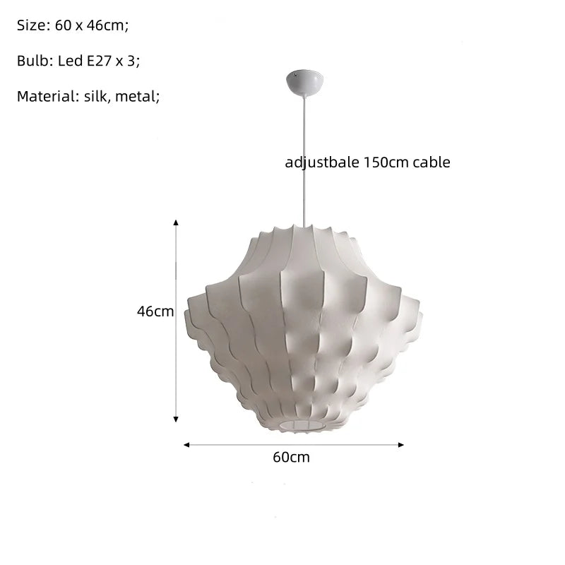 Silk LED Chandelier Pendant Light for Nordic Home Decor