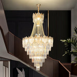 Elegant Simple Staircase Chandelier LED Livingroom Villa Creative Hotel Lighting