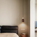 Yellow Travertine Stone LED Pendant Light: Modern Iron Fixture for Home Decor