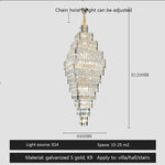 AFRALIA Crystal Large Chandelier for Villa Duplex Loft Stairs Living Room Hall.