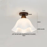 Wood Glass LED Ceiling Lamp Modern Kitchen Living Room Light Fixture