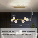 Nordic Glass Globe Pendant Lights Chandelier with 3 Changeable LED Lights