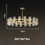 Crystal Black Gold Luxury LED Hanging Pendant Light for Living Room