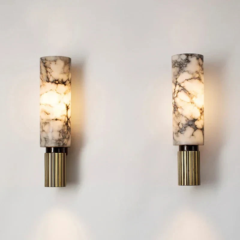 Copper Alabaster Wall Lamp: Post-Modern High-End Bedroom Lighting