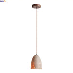 Afralia™ Wabi Sabi LED Pendant Lamps in Yellow Travertine for Bedroom and Living Room