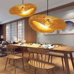 Bamboo Suspension Pendant Light Chandelier by for Kitchen Living Dining Room