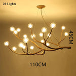 Retro LED Chandelier Living Room Study Bedroom Art Brown Pendant Light