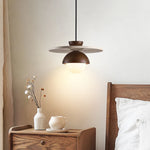 White Glass Ball LED Pendant Light - Modern Nordic Wood Home Decor EntityState -Yellow Travertine.