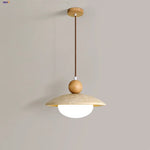 LED Pendant Lamp White Glass Wire Adjustable Travertine Hanging Lights