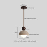 Afralia™ Wabi Sabi Stone LED Hanging Lamp Yellow Travertine Vintage Pendant Lighting