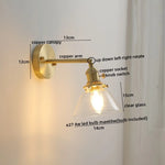 Copper Glass LED Wall Sconce Pull Chain Switch Modern Stair Light Fixtures