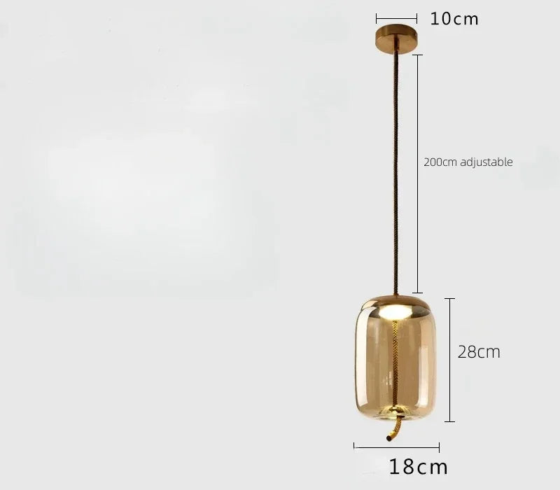 Modern LED Glass Chandelier for Living Room Bedroom Kitchen Pendant Lamp