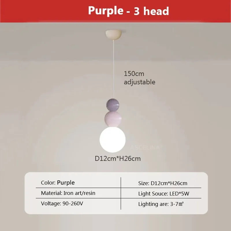 Macaroon LED Pendant Light for Bedroom Living Room Decor