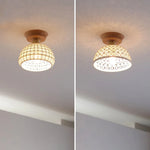 Copper Wood LED Ceiling Lamp Ceramic Modern Ceiling Lights for Home Decor