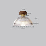 Wood Glass LED Ceiling Lamp Modern Kitchen Living Room Light Fixture