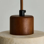 LED Pendant Light Fixture Modern Wood Canopy Yellow Travertine Luminaire