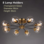 Glass Ball Chandeliers: Scandinavian LED Ceiling Lamps for Living Room & Bedroom