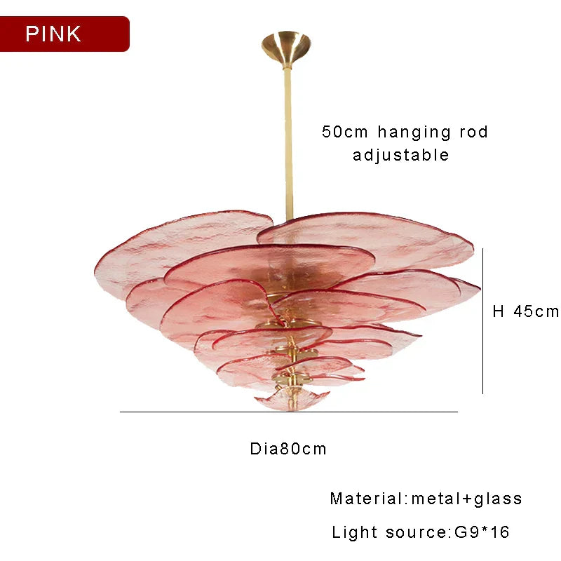 Amber Glass Ceiling Chandelier for Elegant Living Room Decor.