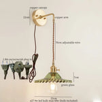 Afralia™ Green Glass LED Wall Light Fixture | Modern Nordic Pull Chain Lamp