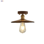 Nordic LED Ceiling Light Amber Glass Wood Brass Flush Mount Lamp