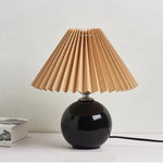 Nordic Ceramics Table Lamp - Modern Desk Light with Pleated Lampshade for Cozy Home Lighting