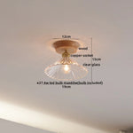 Copper Wood LED Ceiling Lamp Ceramic Modern Ceiling Lights for Home Decor