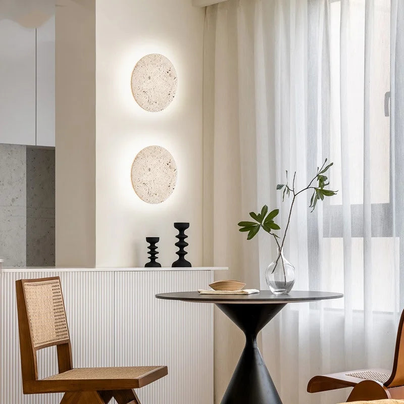 Nordic LED Wall Sconce Yellow Travertine Stair Light Fixture Bedroom Decor