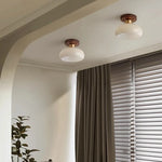 LED Wood Canopy Ceiling Lamp Modern Living Room Light Fixtures