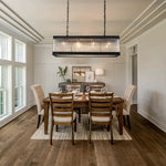 Crystal Rectangle Chandelier: Classic Retro Nordic Ceiling Hanglamp for Dining Room.