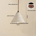 Afralia™ Wood Canopy LED Pendant Light for Kitchen Restaurant Bedroom Stone Hanging Lamp