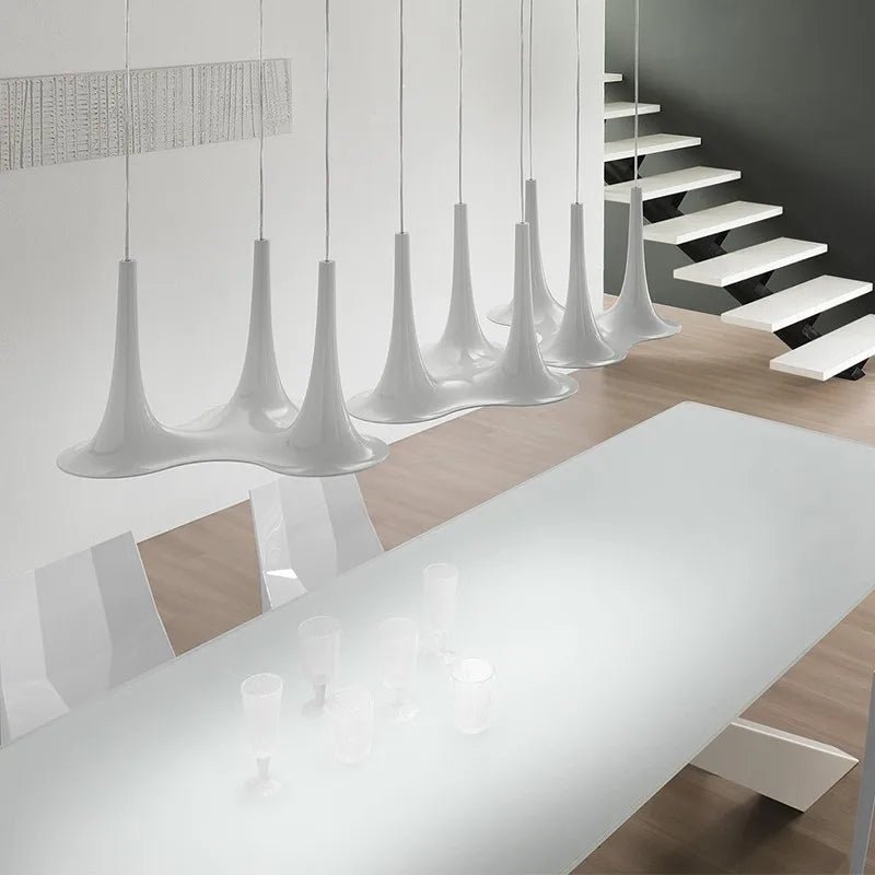 Minimalist Gold & White Pendant Light for Living Room & Bedroom