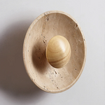 Retro Wood LED Wall Sconce, Yellow Travertine Stone Room Decor Stair Light